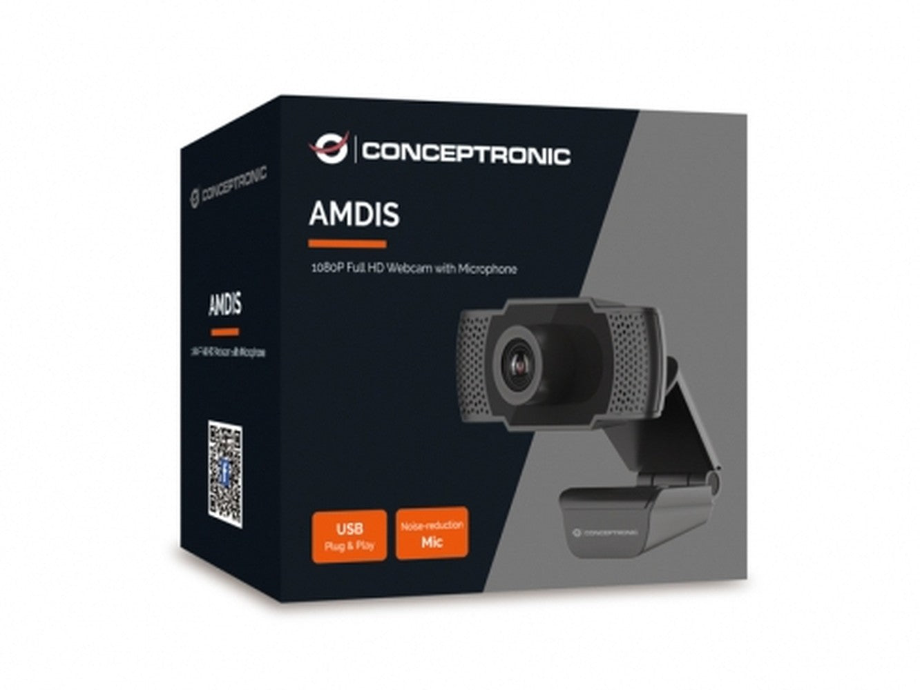 Conceptronic AMDIS 1080P Full HD mit Mikrofon - 2 MP - 1920 x 1080 Pixel - Full HD - 30 fps - 1280x720@30fps - 1920x1080@30fps - M - JPEG - YUV - Webcam
