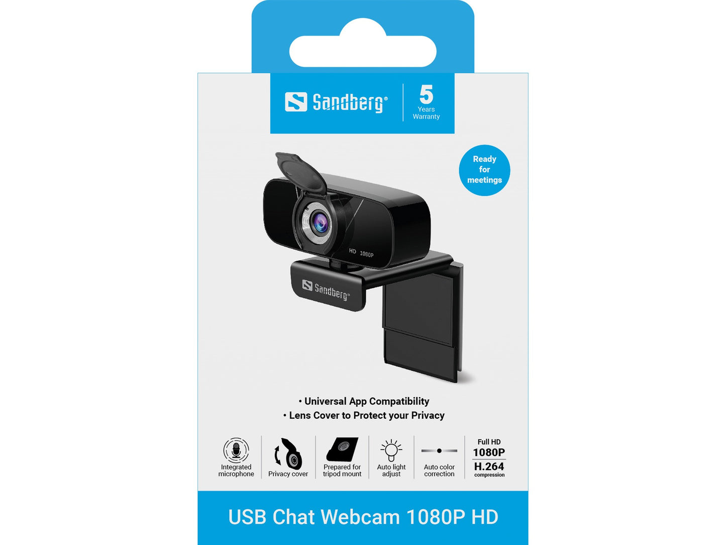 SANDBERG 134 - 15 - 2 MP - 1920 x 1080 Pixel - Full HD - 30 fps - 1080p - H.264 - M - JPEG - YUV - Webcam