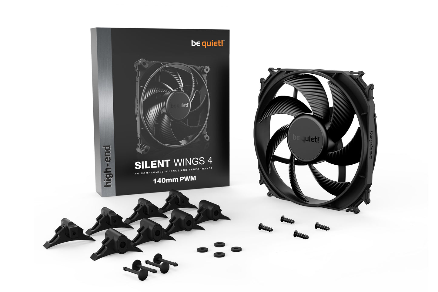 Be Quiet! SILENT WINGS 4 | 140mm PWM - Ventilator - 14 cm - 1100 RPM - 87,16 m³/h - Schwarz - Kühler
