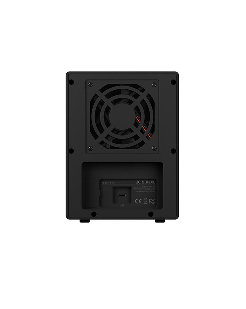 ICY BOX IB - 3740 - C31 - Externes 4 - fach Single Mode System für 3,5" SATA I/II/III Festplatten - USB 3.1 Gen2 - Type - C Host - HDD / SSD - 2.5/3.5" - SATA - Serial ATA II - Serial ATA III - 10 Gbit/s - USB Anschluss - Schwarz - Gehäuse