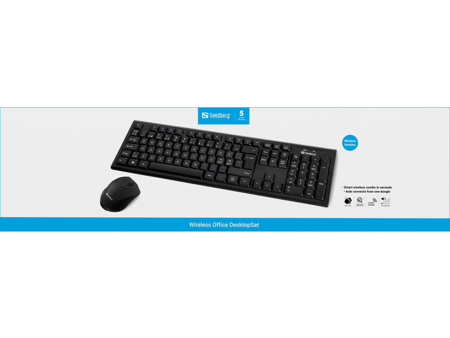 SANDBERG DesktopSet - und - Maus - Set - drahtlos - Tastatur