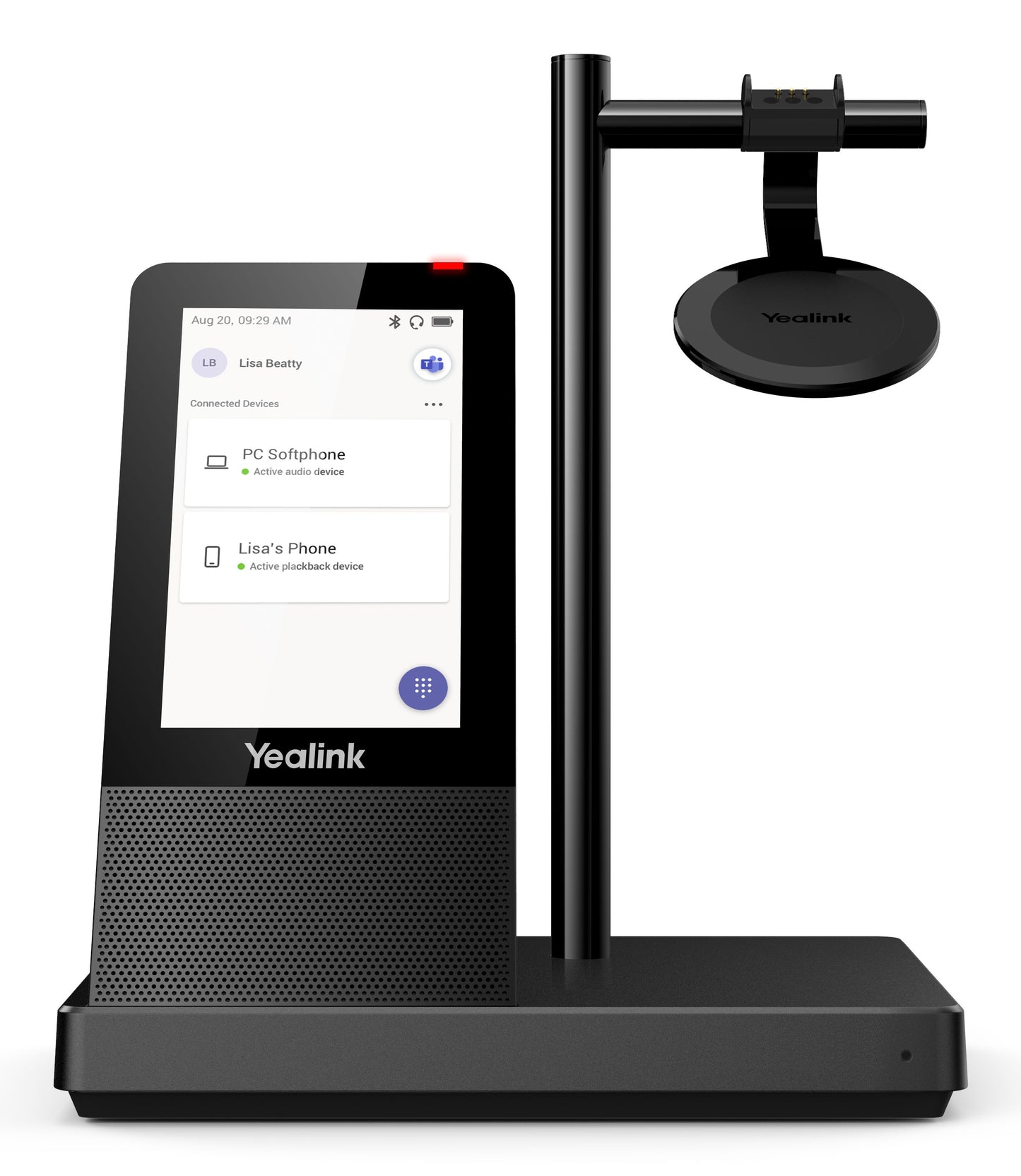 Yealink WH66 Dual Teams - Kabellos - Büro/Callcenter - 20 - 20000 Hz - 127 g - Persönliches Audio - Konferenzsystem - Schwarz - Headset