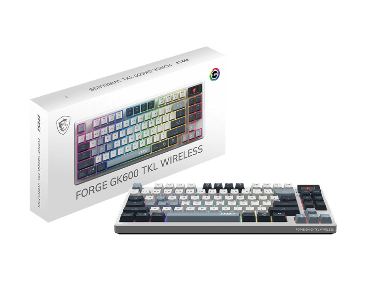 MSI Forge GK600 TKL W Sky Gaming Keyboard Wireless - QWERTZ - Tastatur