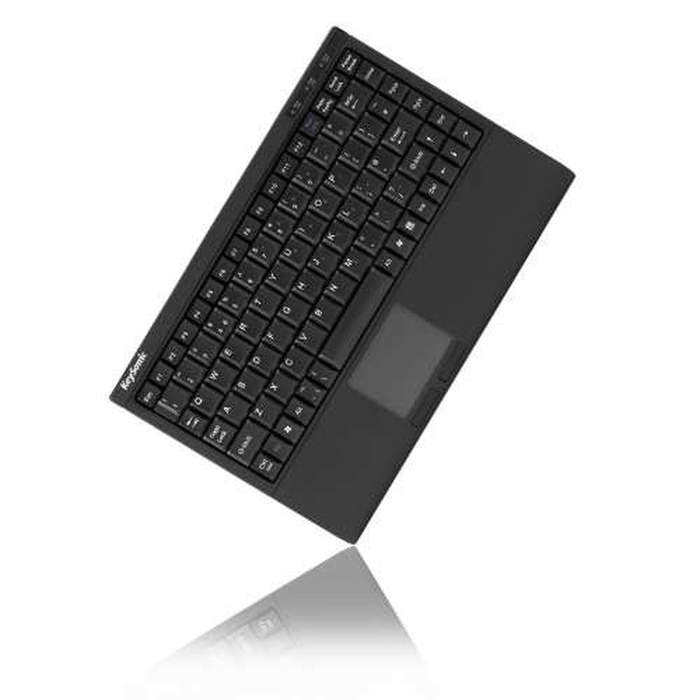 KeySonic ACK - 540U+ (UK) Mini - SoftSkin - Smart - Touchpad - USB - schwarz - Mini - Kabelgebunden - USB - Membran Key Switch - QWERTY - Schwarz - Tastatur
