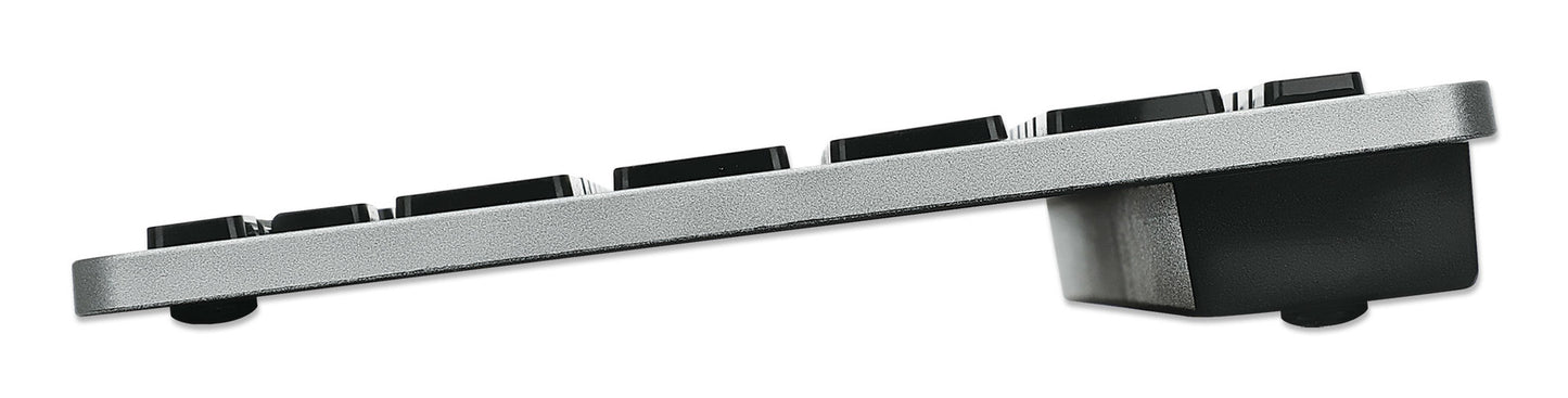 Manhattan 180559 - Mini - Kabellos - RF Wireless + Bluetooth - Scherenschalter - QWERTZ - Schwarz - Grau - Tastatur