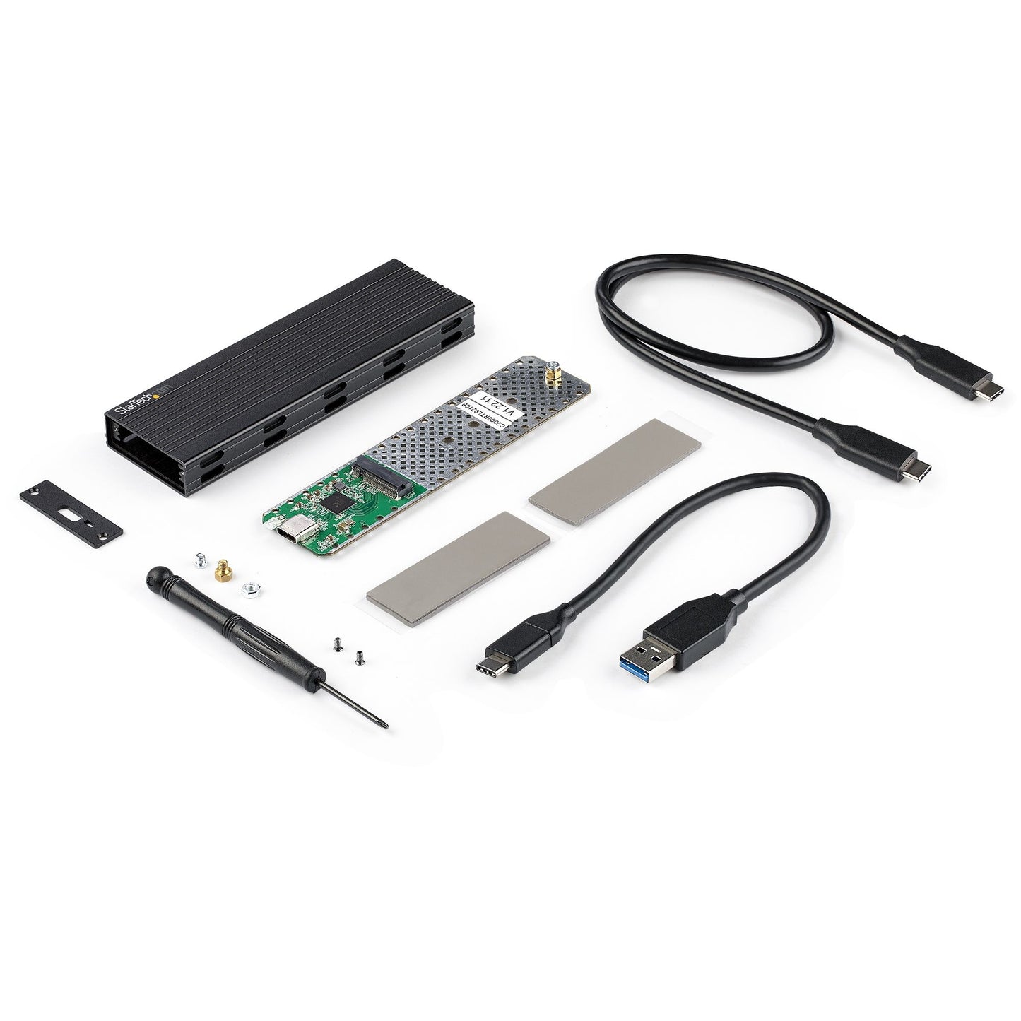 StarTech.com NVMe SSD Gehäuse - USB - C 10 Gbit/s auf M.2 NVMe oder M.2 SATA SSD - Externes M.2 PCIe/SATA NGFF SSD Aluminiumgehäuse - USB Type - C & USB - A Hostkabel - Unterstützt 2230/2242/2260/2280 - SSD - M.2 - M.2 - 10 Gbit/s - USB Anschlus - Gehäuse