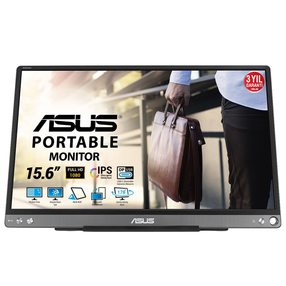 ASUS ZenScreen MB16ACE - 39,6 cm (15.6") - 1920 x 1080 Pixel - Full HD - LED - 5 ms - Grau - Monitor