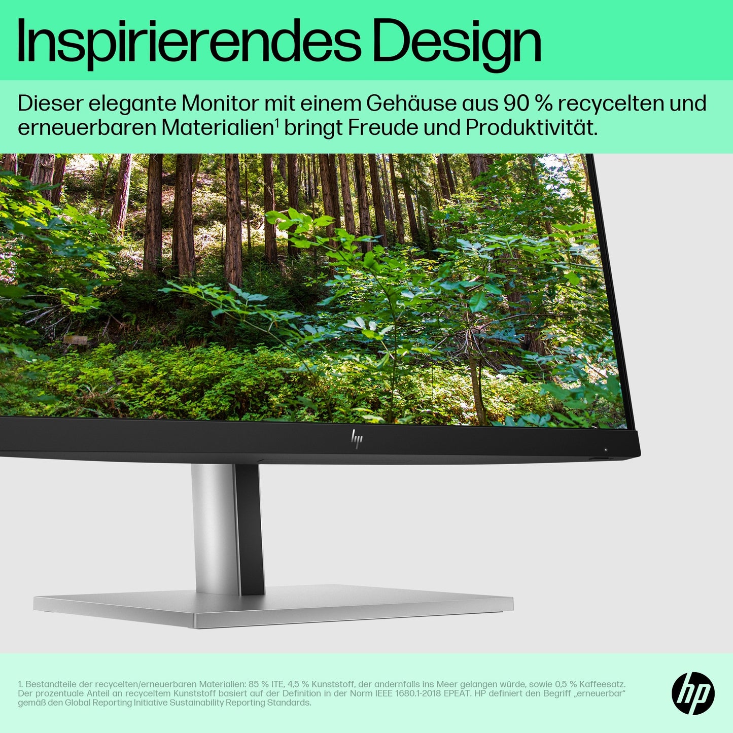 HP E - Series E22 G5 FHD Monitor - 54,6 cm (21.5") - 1920 x 1080 Pixel - Full HD - LCD - 5 ms - Schwarz - Silber - Monitor