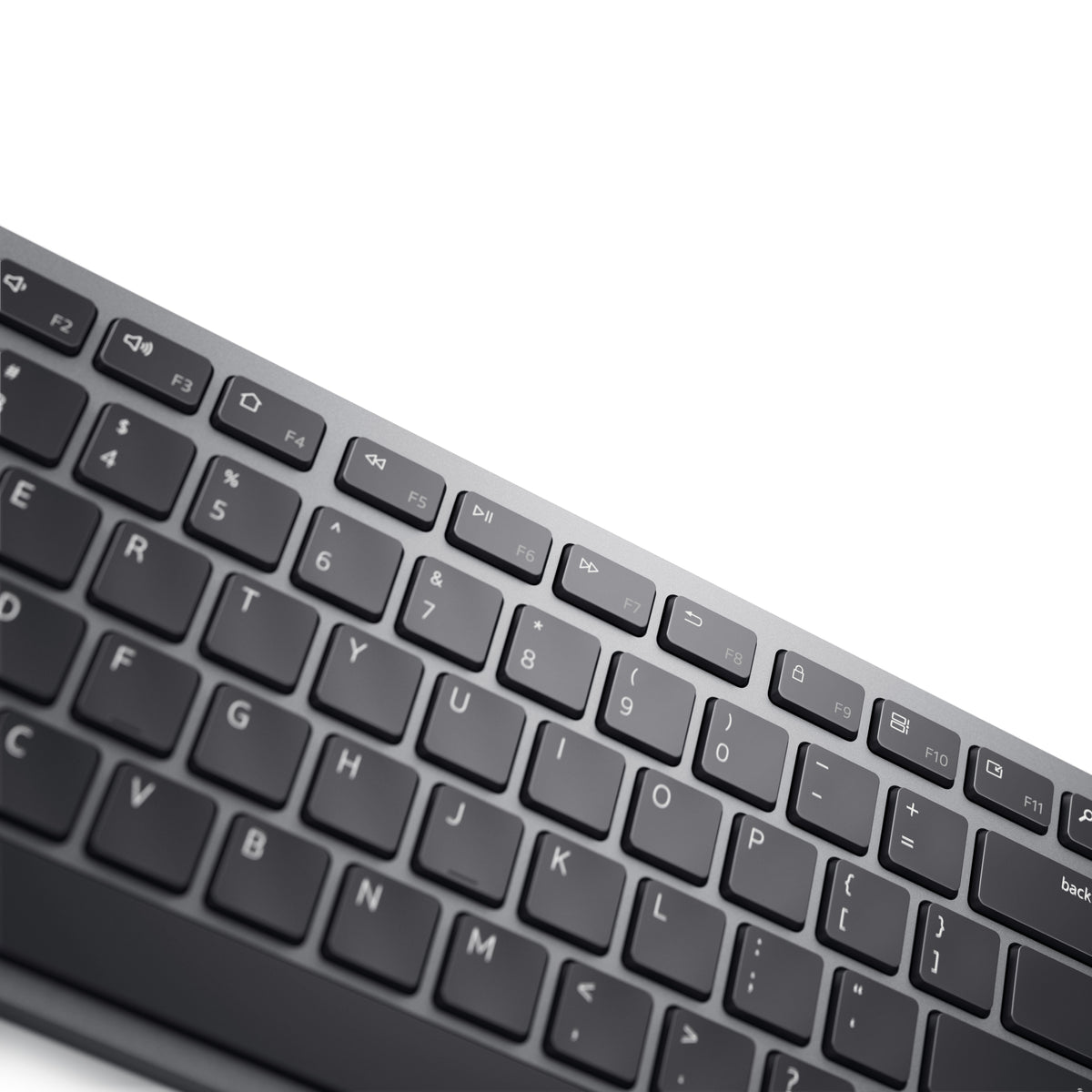 Dell Pro Plus und - Maus – KM7321W - US international (QWERTY) - Volle Größe (100%) - Kabellos - RF Wireless + Bluetooth - QWERTY - Grau - Titan - Maus enthalten - Tastatur