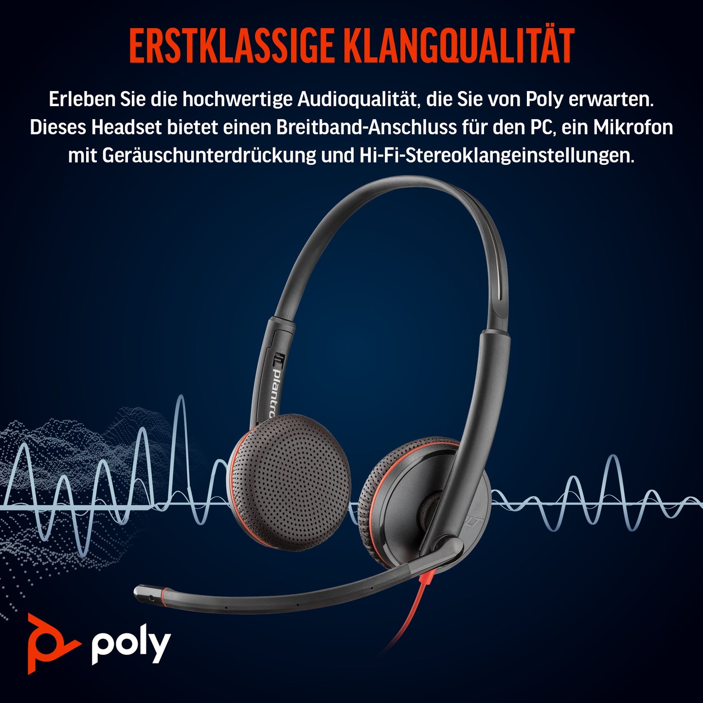 Poly HP Poly Blackwire 3225 Stereo USB - C +3,5 - mm - Stecker +USB - C/A - Adapter (Packungseinheit) - Kabelgebunden - Büro/Callcenter - 20 - 20000 Hz - 92 g - Kopfhörer - Schwarz - Headset