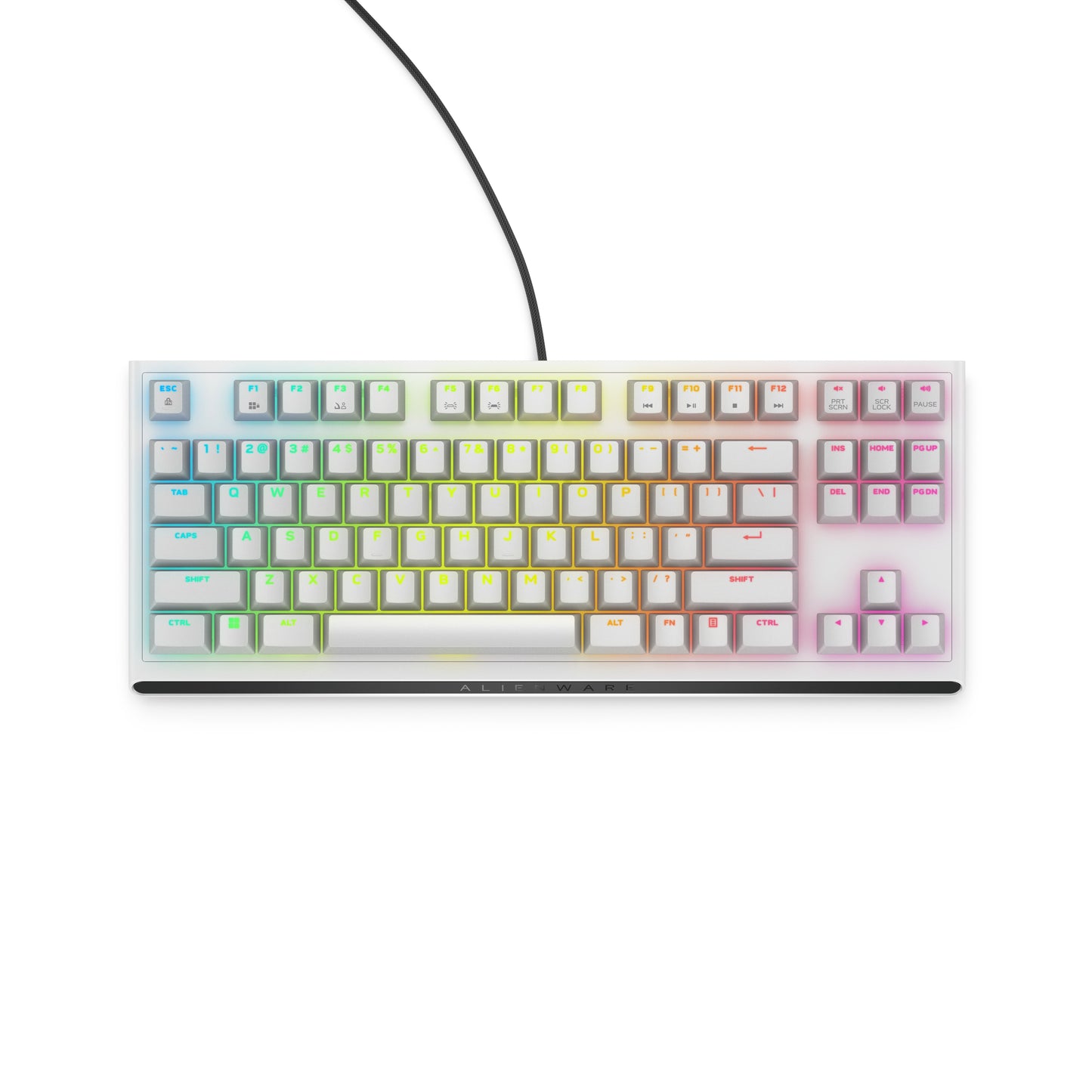 Dell Alienware AW420K - Kabelgebunden - USB - Mechanischer Switch - QWERTY - RGB - LED - Weiß - Tastatur