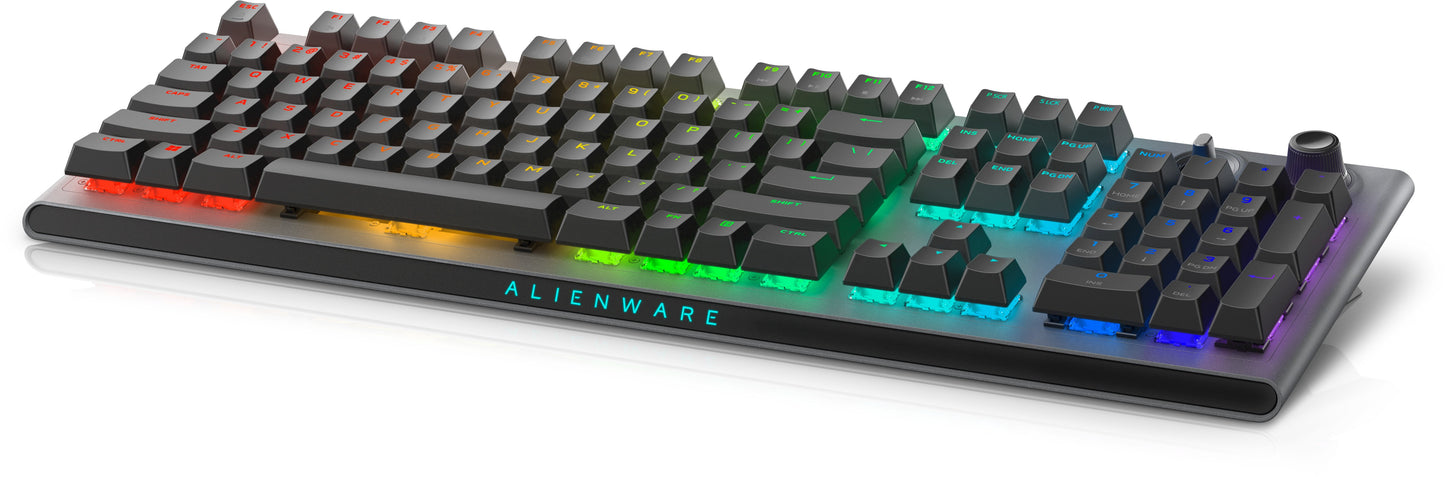Alienware Tri - Mode AW920K - Volle Größe (100%) - Verkabelt & Kabellos - USB + RF Wireless + Bluetooth - Mechanischer Switch - RGB - LED - Grau - Tastatur