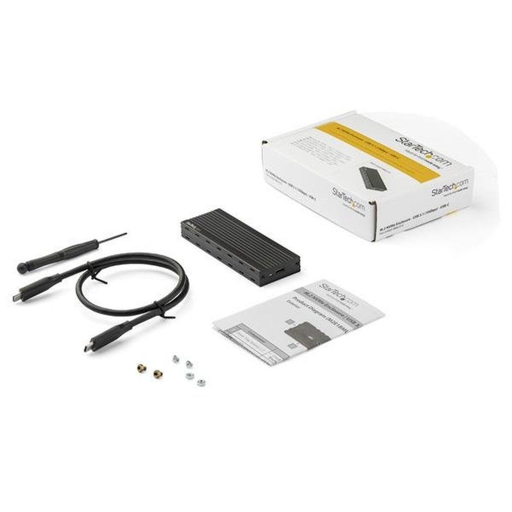 StarTech.com USB - C 10 Gbit/s auf M.2 NVMe SSD - Tragbares externes M.2 NGFF PCIe Aluminiumgehäuse - 1GB/s Read/Write - Unterstützt 2230 - 2242 - 2260 - 2280 - TB3 kompatibel - Mac & PC - SSD - M.2 - M.2 - 10 Gbit/s - USB Anschluss - Schwarz - Gehäuse