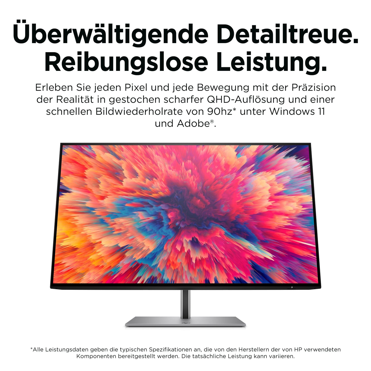 HP Z24q G3 QHD - Display - 60,5 cm (23.8") - 2560 x 1440 Pixel - Quad HD - LCD - 5 ms - Silber - Monitor