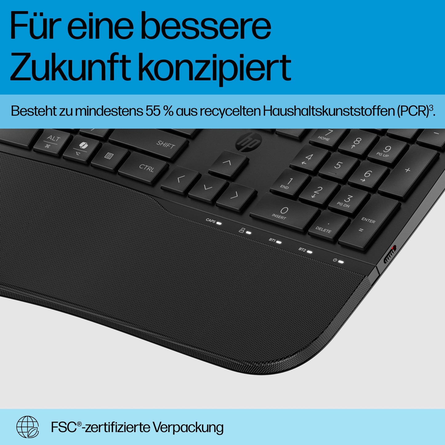 HP 680 Comfort Dual - Mode Keyboard - QWERTZ - Tastatur
