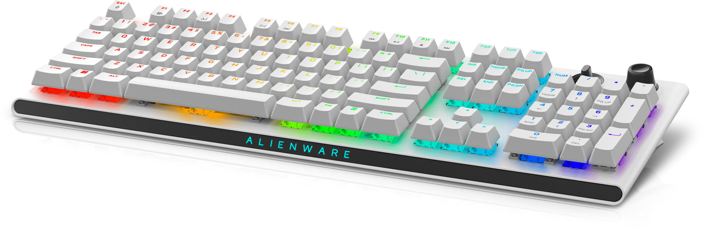 Dell Alienware Tri - Mode AW920K - Volle Größe (100%) - Verkabelt & Kabellos - USB + RF Wireless + Bluetooth - Mechanischer Switch - RGB - LED - Weiß - Tastatur