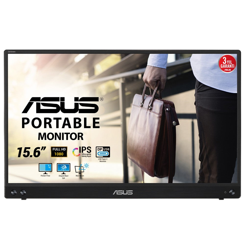 ASUS MB16ACV - 39,6 cm (15.6") - 1920 x 1080 Pixel - Full HD - LED - 5 ms - Schwarz - Monitor