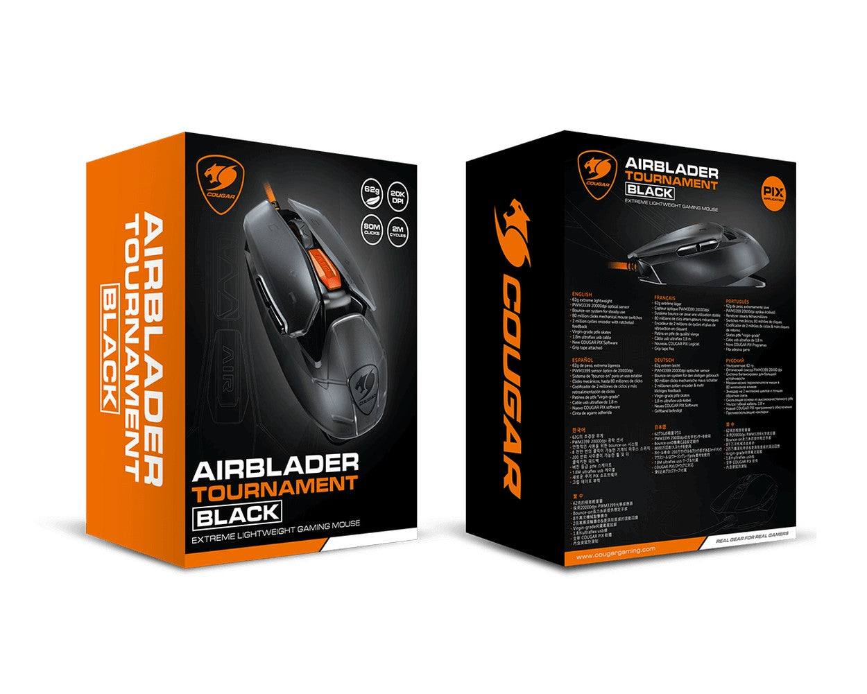 Cougar Gaming Maus AirBlader Tournament Kabelgeb. Schwarz - Maus