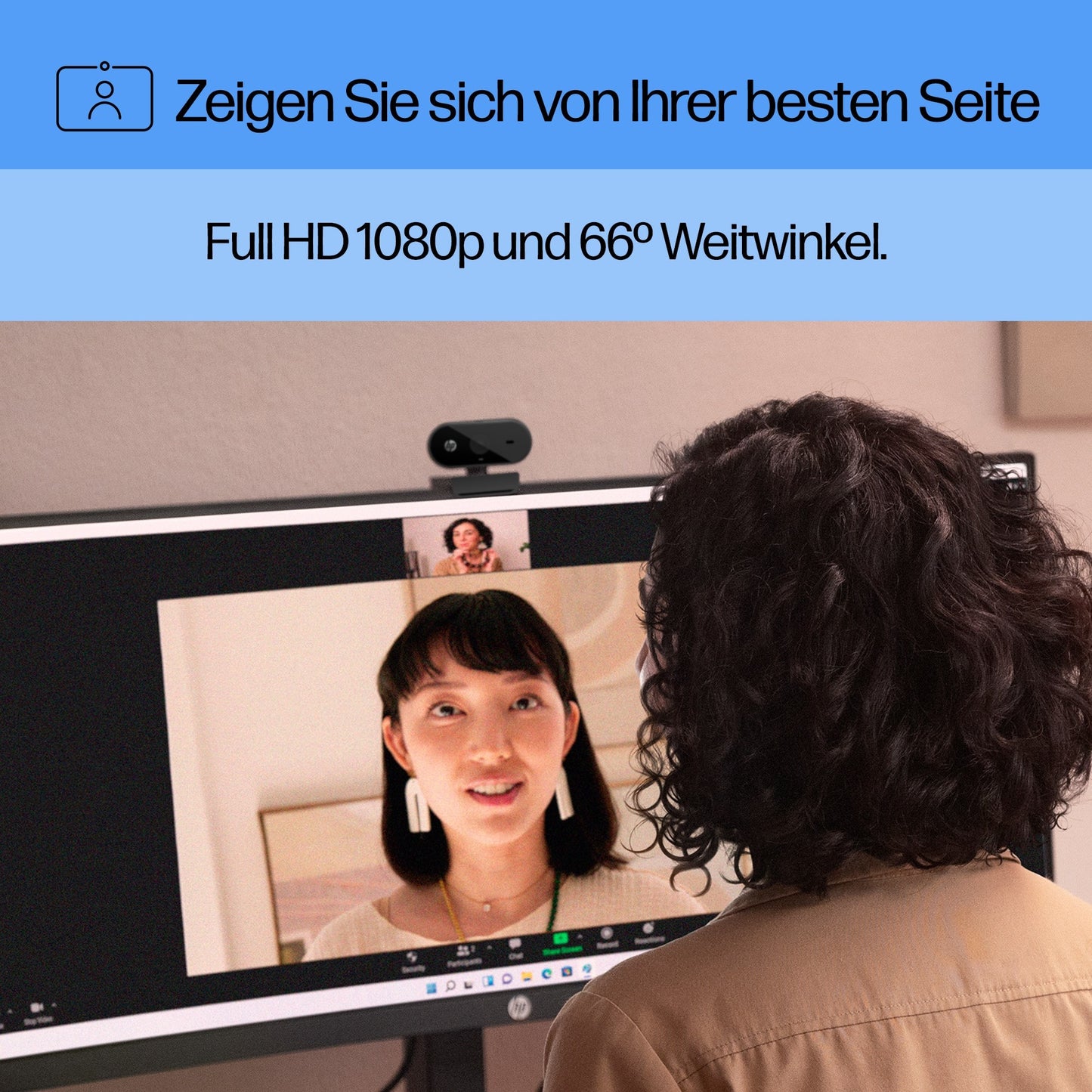 HP 320 FHD - 1920 x 1080 Pixel - Full HD - 30 fps - Haus - USB - Schwarz - Webcam
