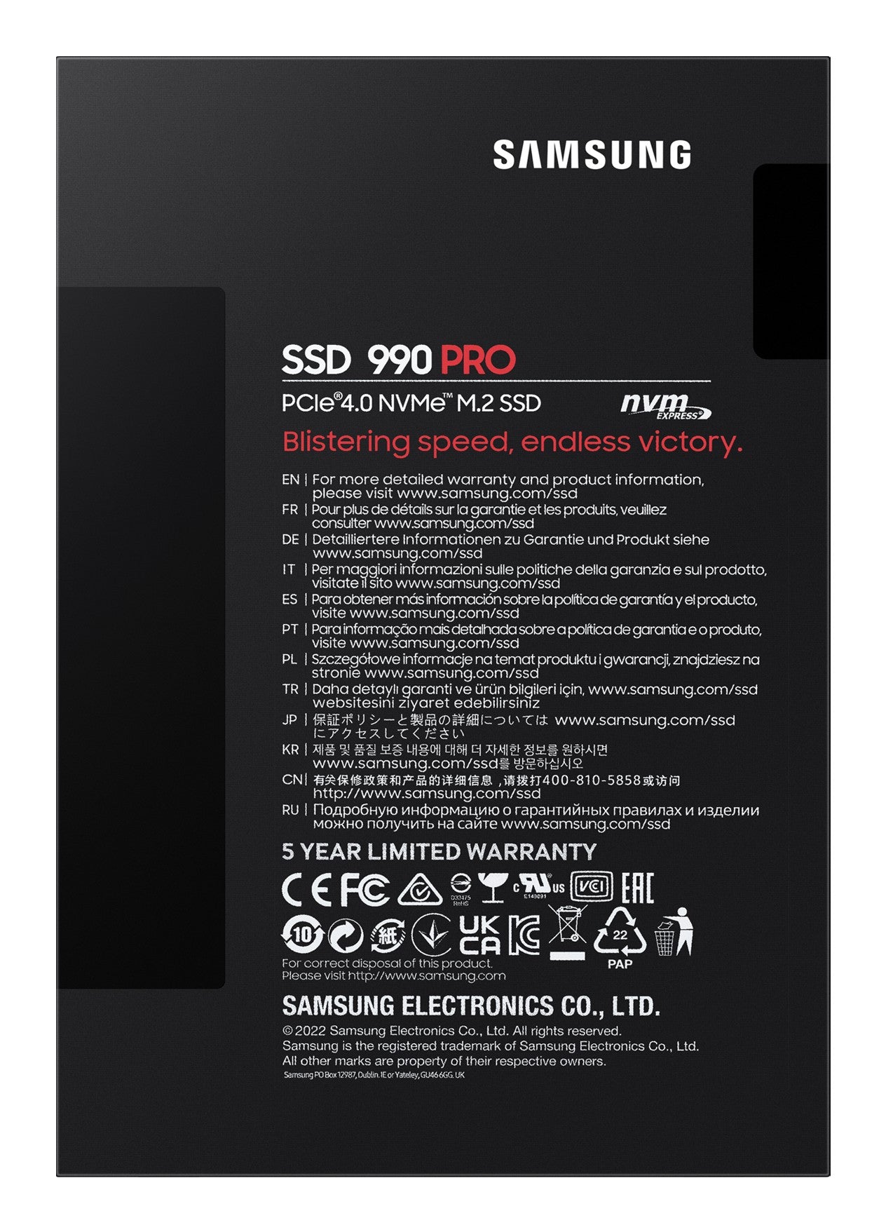 Samsung 990 PRO - 1 TB - M.2 - 7450 MB/s - SSD