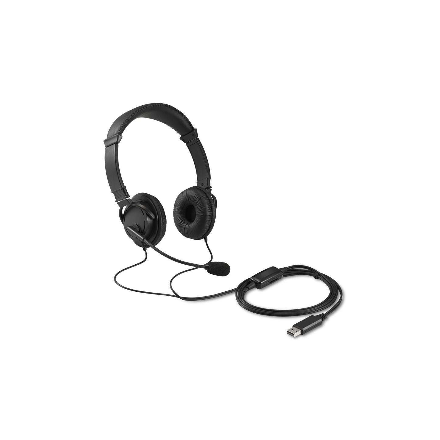 Kensington Classic USB - A Headset mit Mikrofon und Lautstärkeregler - Kabelgebunden - Büro/Callcenter - Schwarz - Kopfhörer