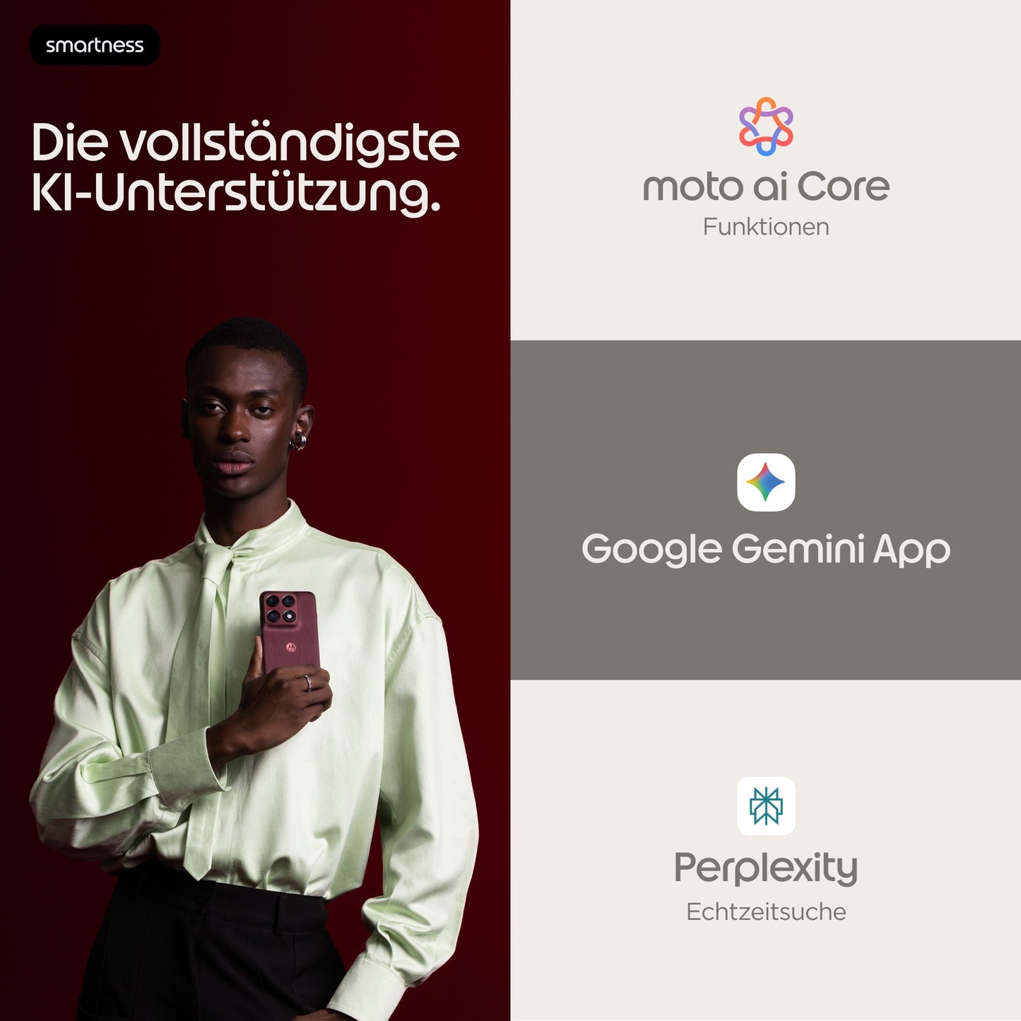 Motorola Mobility edge 70 Pro Zinfandel - 256 GB - Mobiltelefon