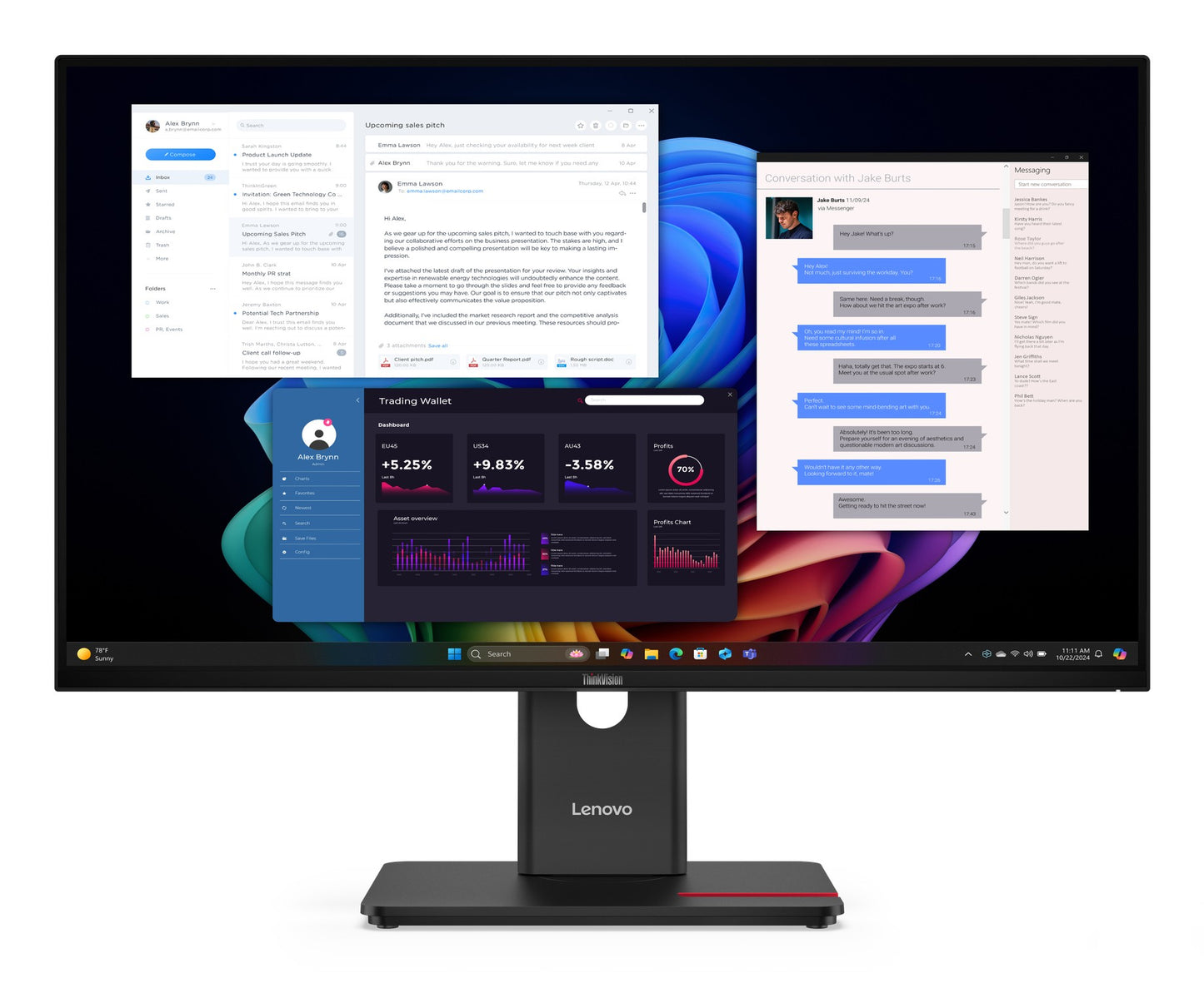 Lenovo ThinkVision T27 68,6 cm/27" 68,6 cm/27" Flachbildschirm (TFT/LCD) - 3.840x2.160 IPS - Monitor