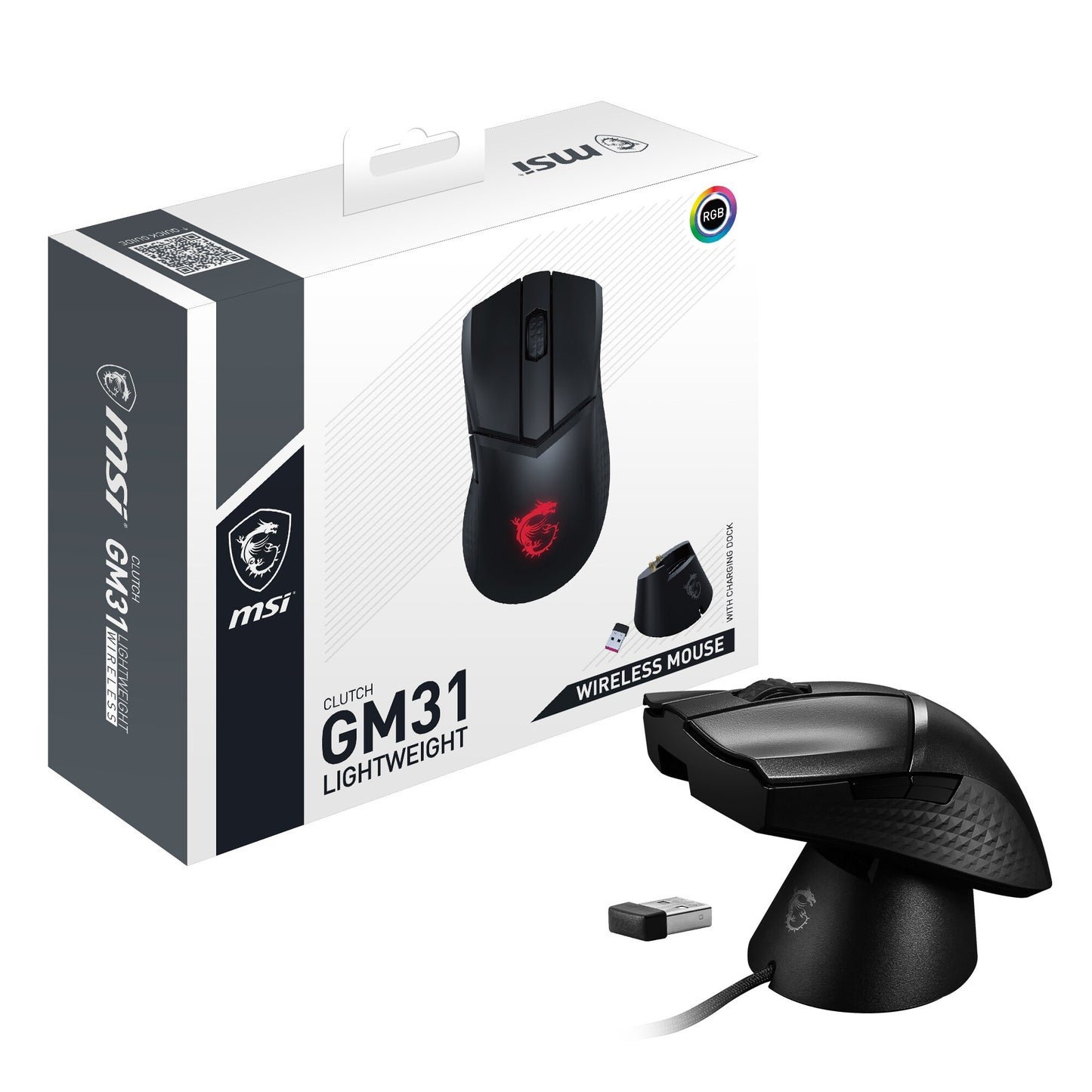 MSI Clutch GM31 Lightweight Wireless Gaming Mouse