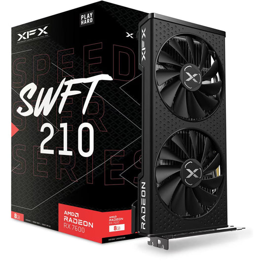 XFX SPEEDSTER SWFT 210 AMD Radeon RX 7600 Core Edition - Radeon RX 7600 - 8 GB - GDDR6 - 128 Bit - PCI Express 4.0 - 2 Lüfter - Grafikkarte