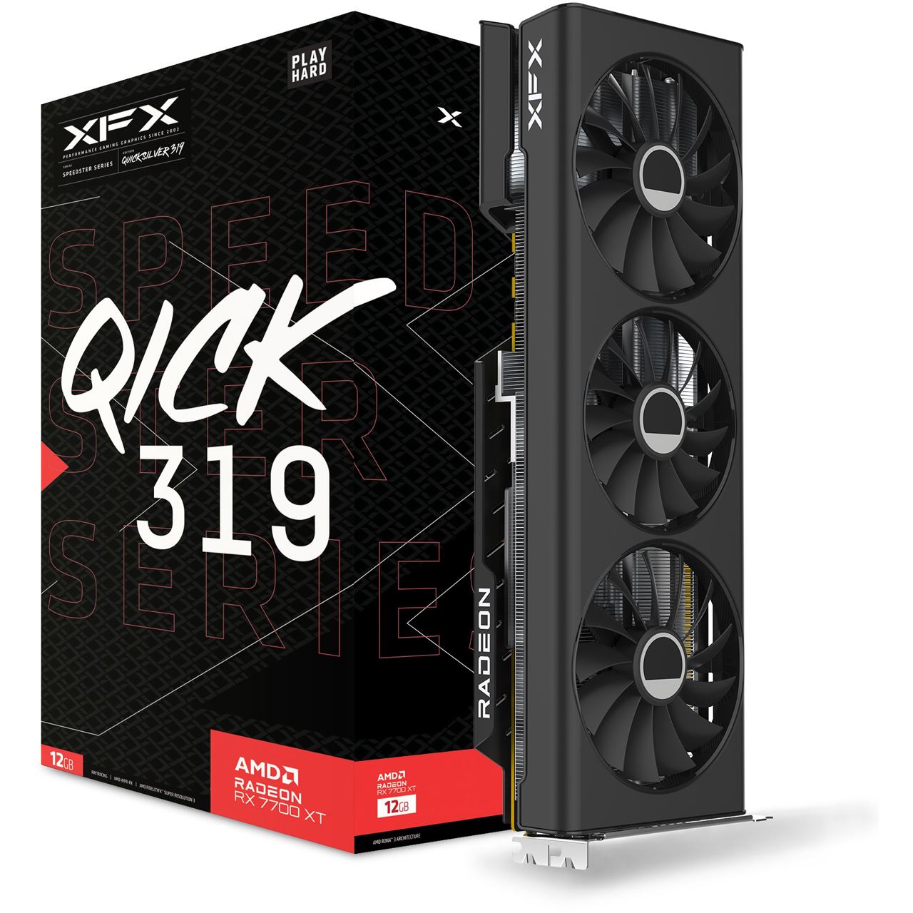 XFX - Radeon RX 7700 XT SPEEDSTER QICK319 BLACK Gaming, Grafikkarte