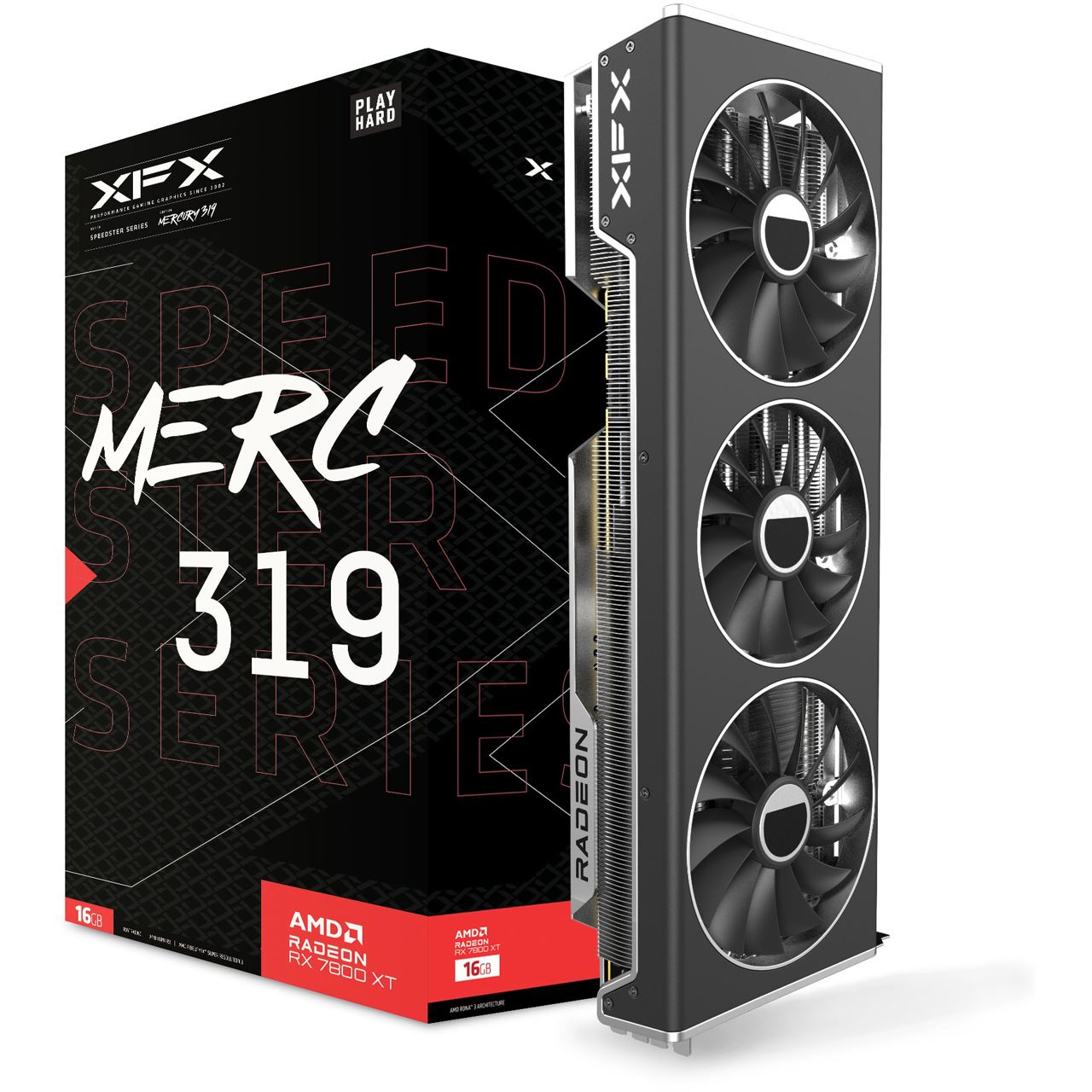 XFX Radeon RX 7800 XT SPEEDSTER MERC319 BLACK Gaming