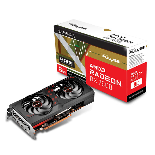 Sapphire PULSE 11324 - 01 - 20G - Radeon RX 7600 - 8 GB - GDDR6 - 128 Bit - 7680 x 4320 Pixel - PCI Express x8 4.0 - Grafikkarte