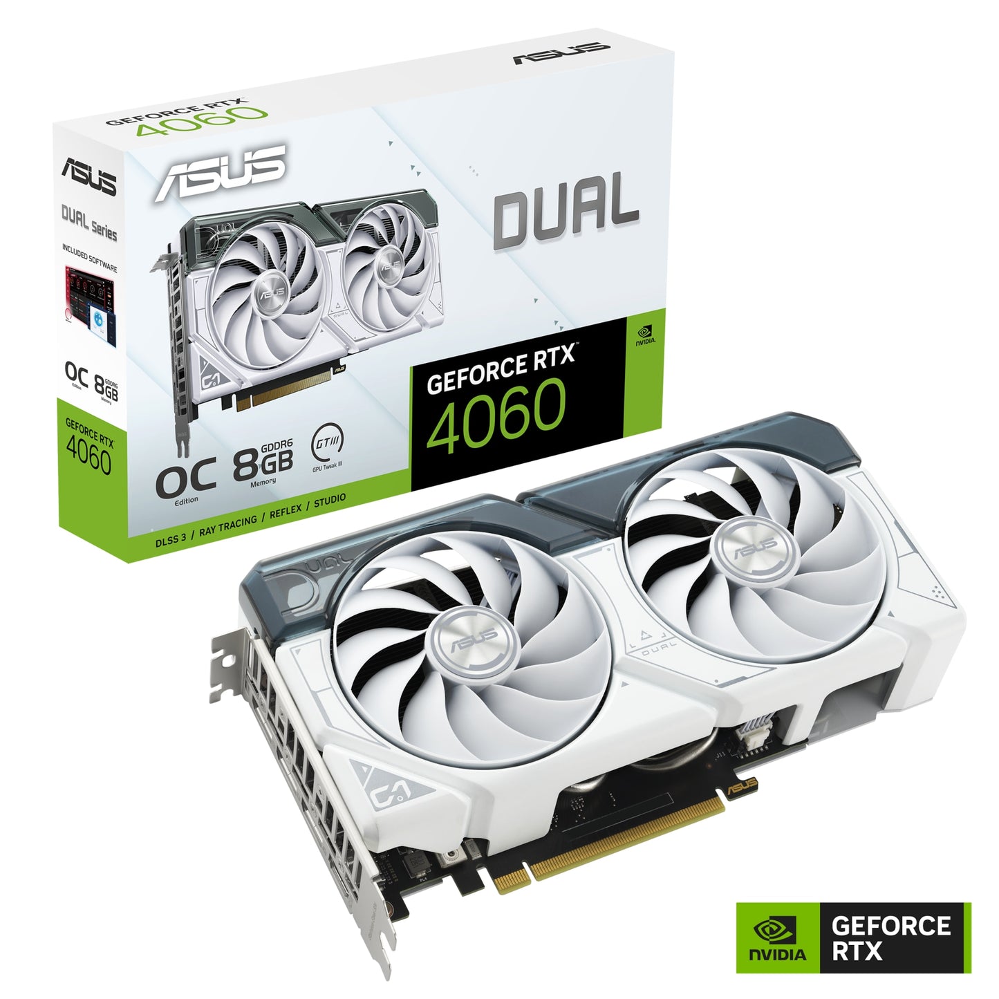 ASUS - GeForce RTX 4060 DUAL OC WHITE, Grafikkarte