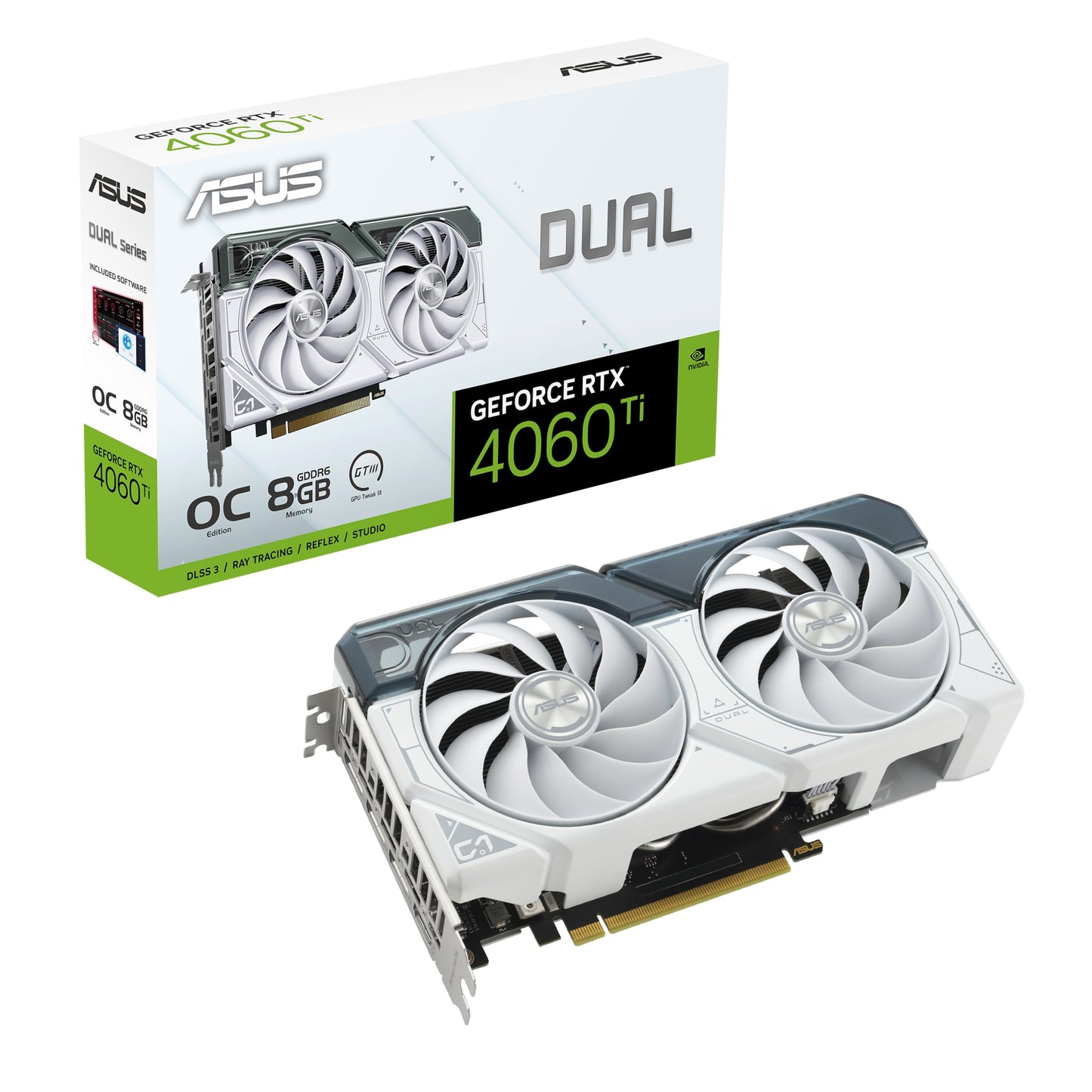 ASUS - GeForce RTX 4060 Ti DUAL OC WHITE, Grafikkarte