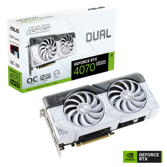 ASUS - GeForce RTX 4070 SUPER DUAL OC WHITE, Grafikkarte