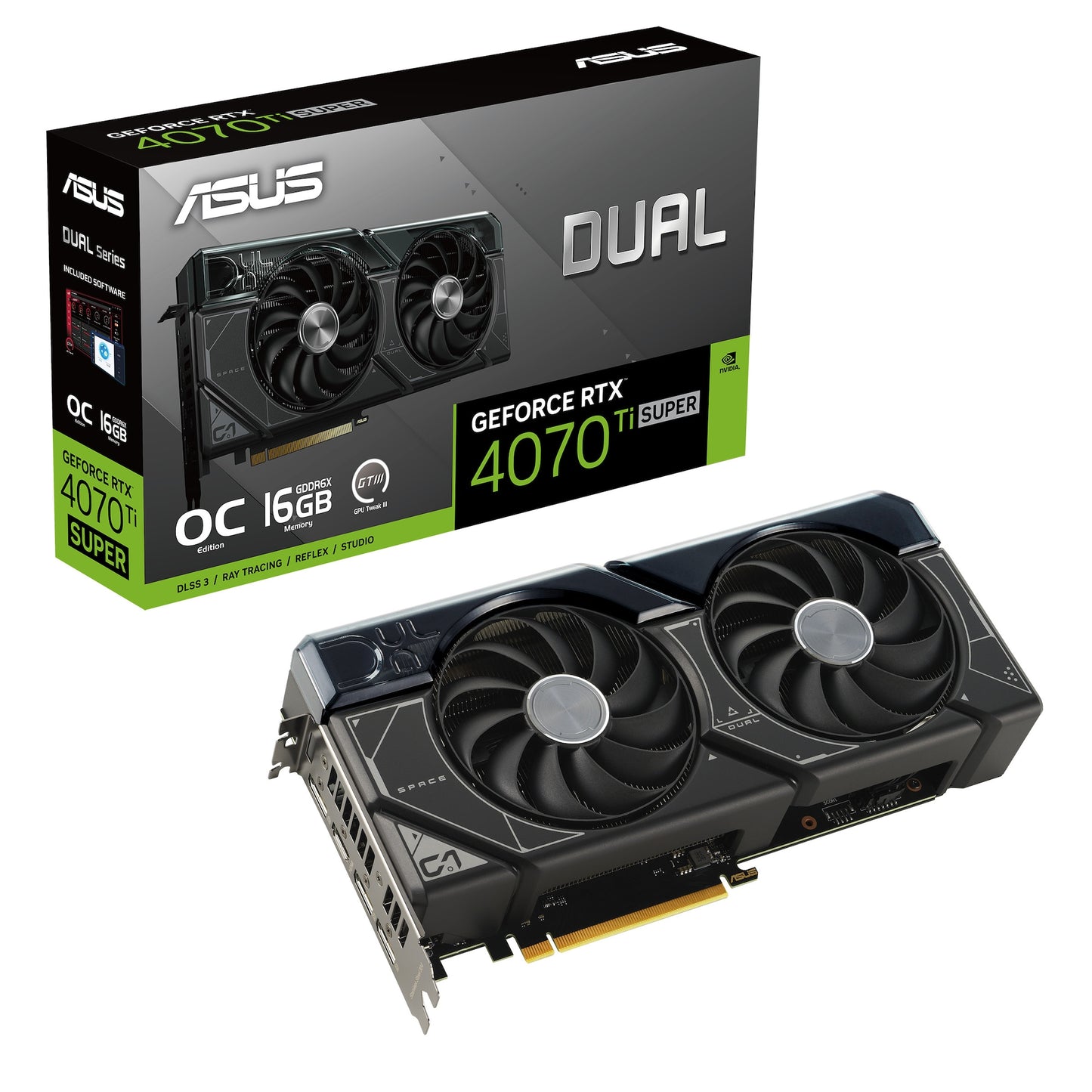 ASUS - GeForce RTX 4070 Ti SUPER DUAL OC Edition, Grafikkarte