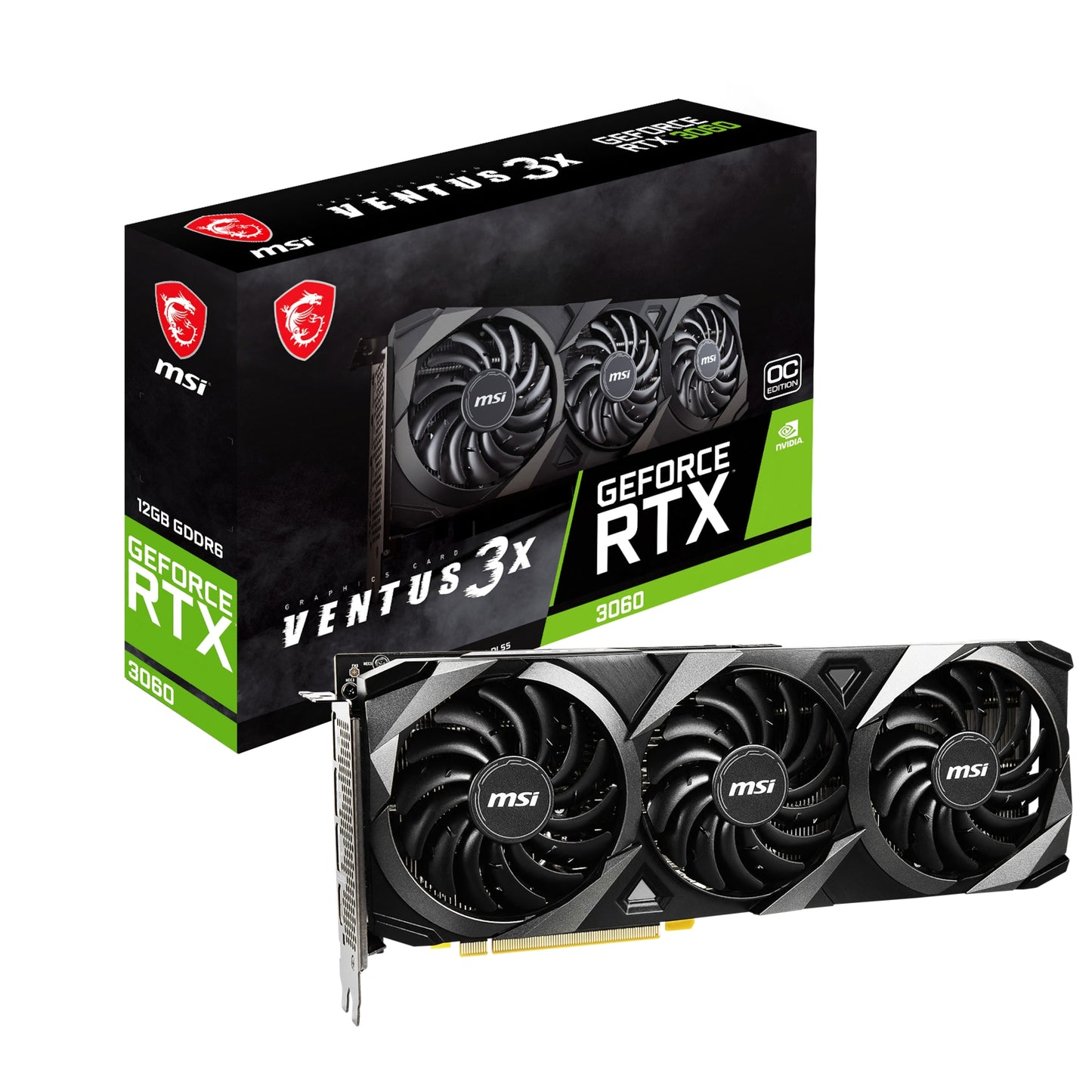 MSI - GeForce RTX 3060 VENTUS 3X OC 12G, Grafikkarte