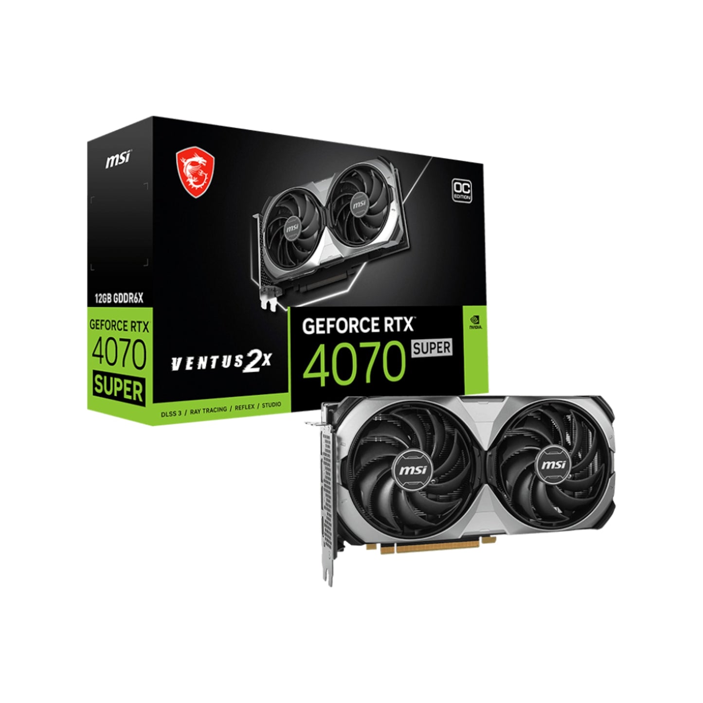 MSI - GeForce RTX 4070 SUPER 12G VENTUS 2X OC, Grafikkarte