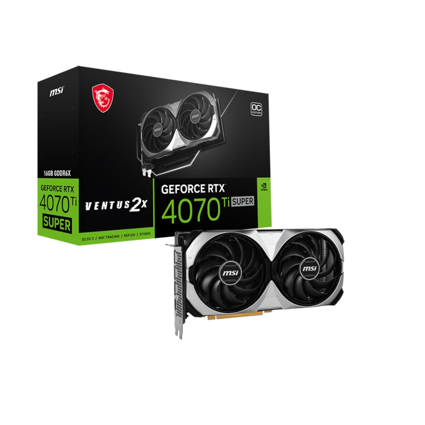 MSI - GeForce RTX 4070 Ti SUPER 16G VENTUS 2X OC, Grafikkarte