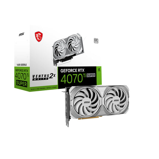 MSI - GeForce RTX 4070 Ti SUPER 16G VENTUS 2X WHITE OC, Grafikkarte