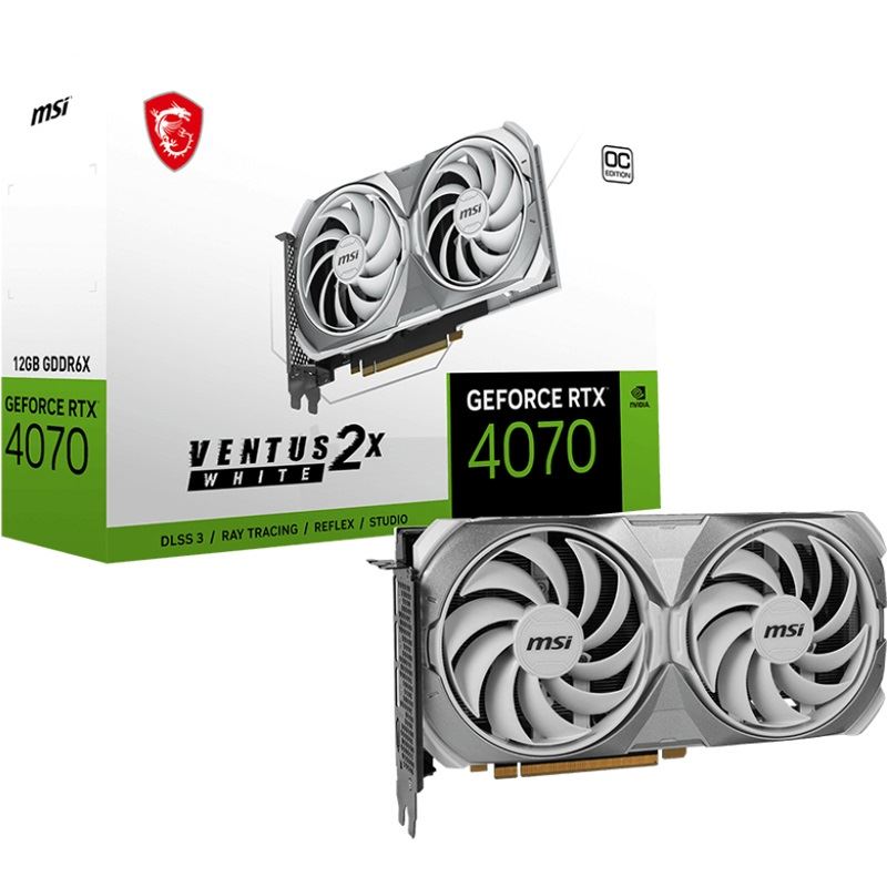 MSI - GeForce RTX 4070 VENTUS 2X OC WHITE, Grafikkarte