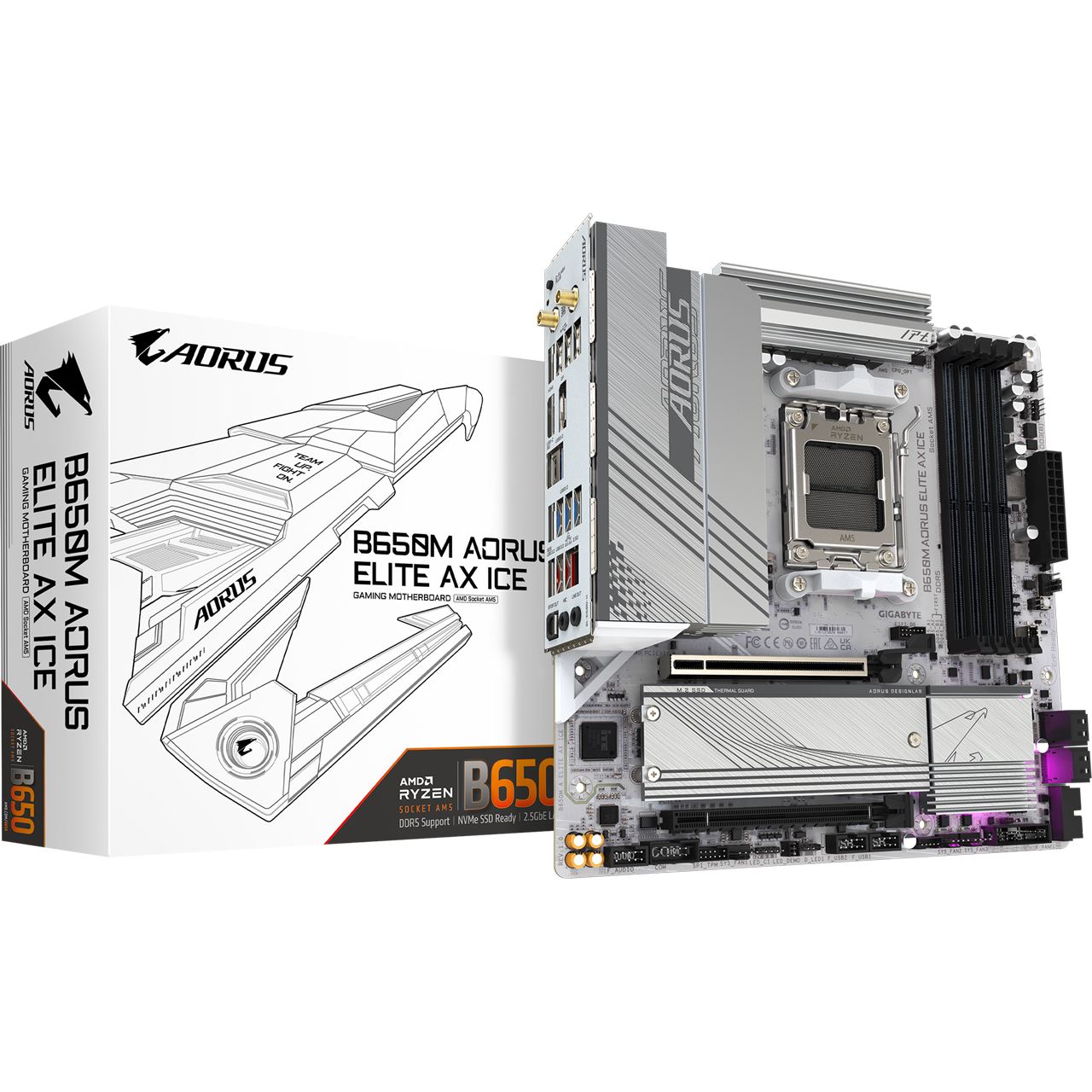 GIGABYTE - B650M AORUS ELITE AX ICE, Mainboard