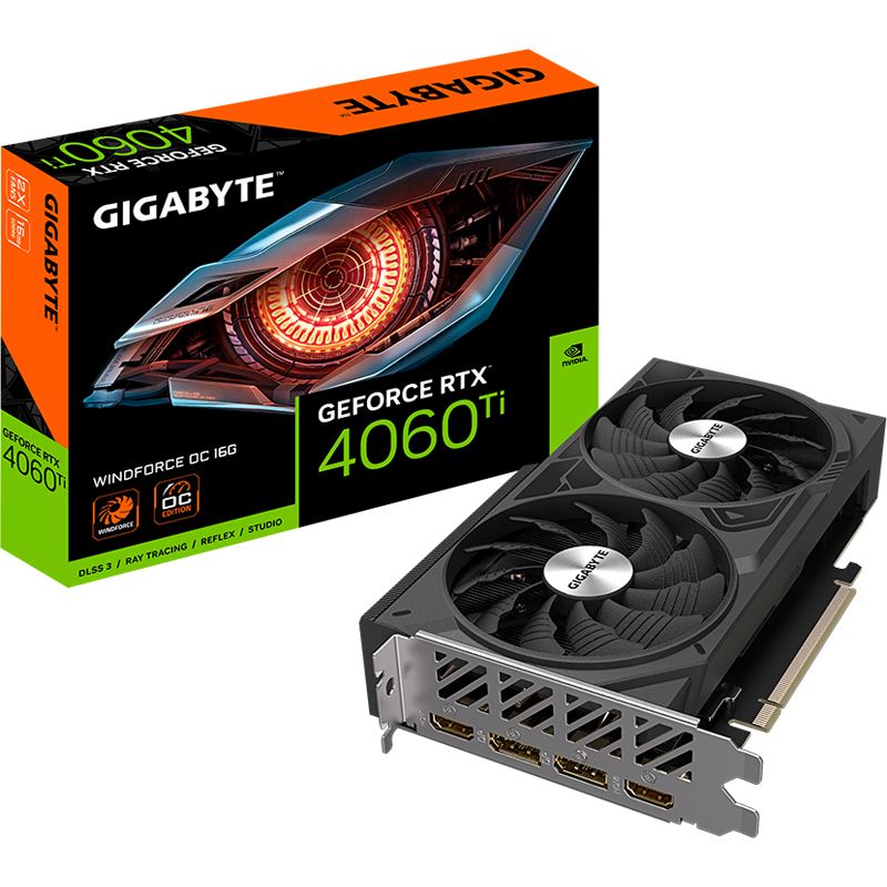 GIGABYTE - GeForce RTX 4060 Ti WINDFORCE 2 OC 16G, Grafikkarte