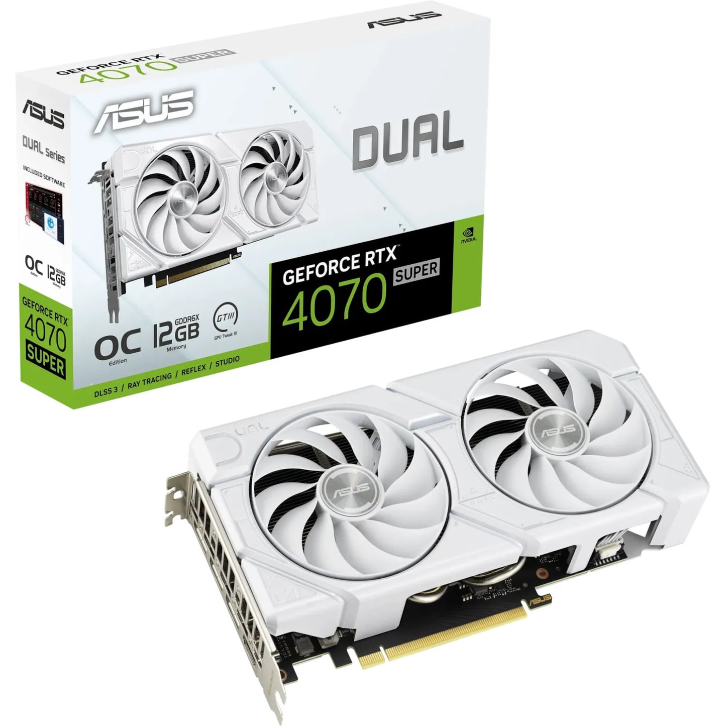 ASUS - GeForce RTX 4070 SUPER DUAL EVO OC WHITE, Grafikkarte