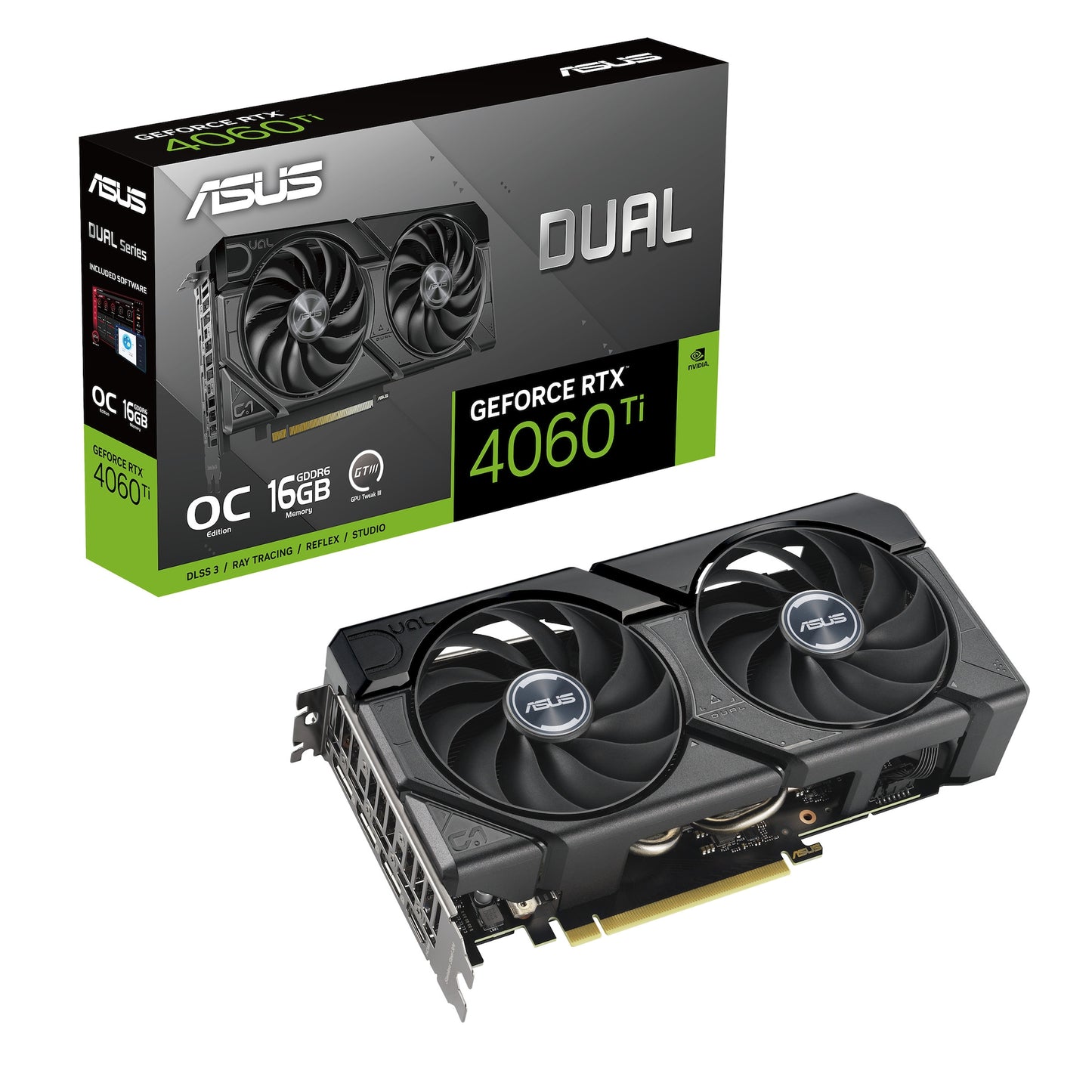 ASUS - GeForce RTX 4060 Ti DUAL-RTX4060TI-O16G-EVO, Grafikkarte