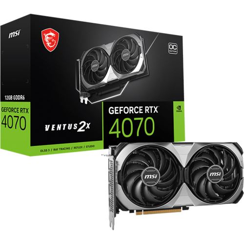 MSI - GeForce RTX 4070 VENTUS 2X E1 OC, Grafikkarte