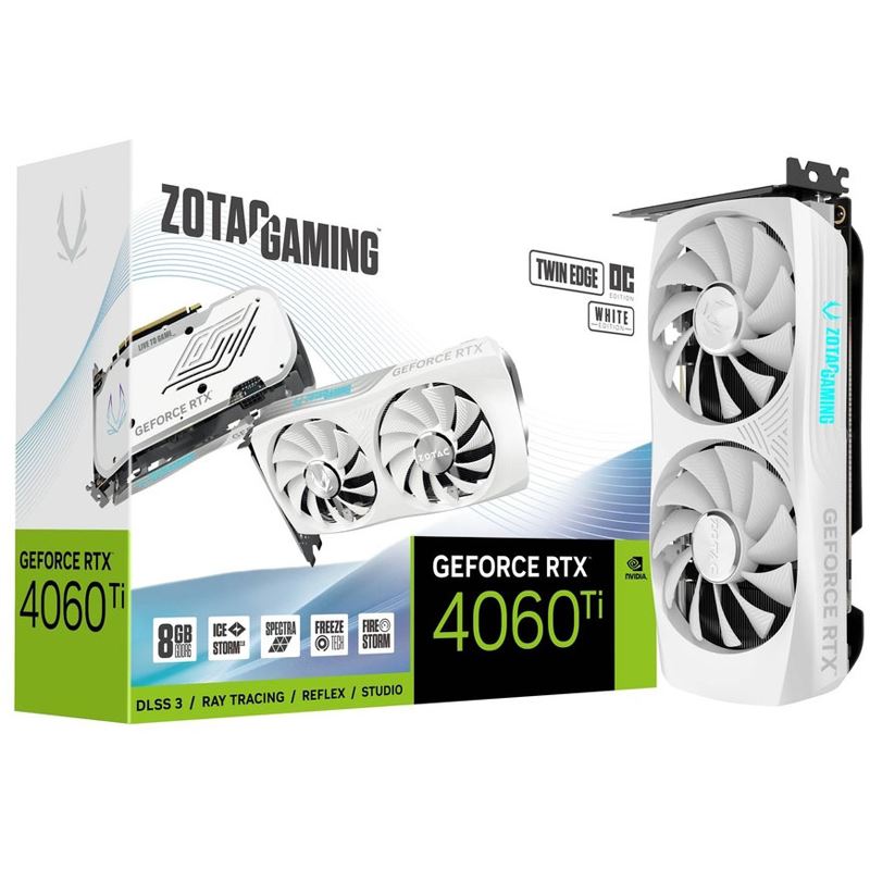 ZOTAC - GeForce RTX 4060 Ti 8GB Twin Edge OC White Edition, Grafikkarte