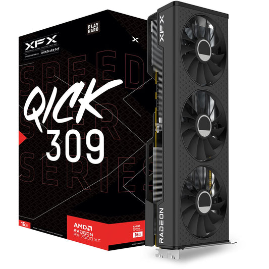 XFX - Radeon RX 7600 XT SPEEDSTER QICK309 BLACK Gaming, Grafikkarte