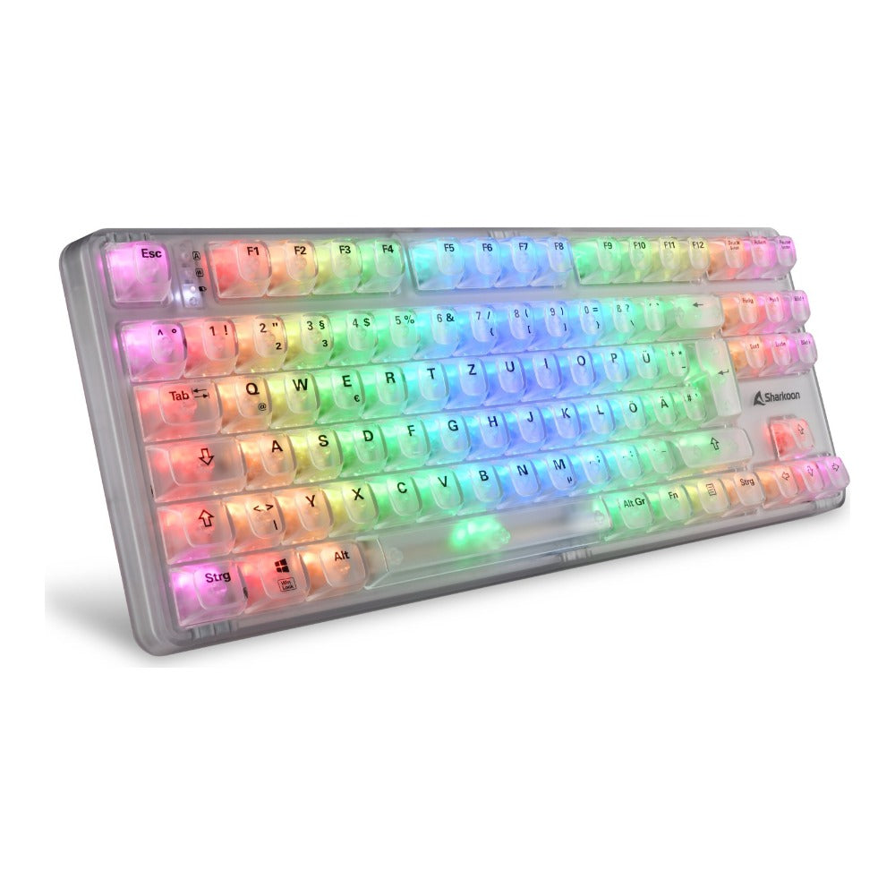 Sharkoon Gaming Tastatur Crystal Shark weiß DE - QWERTZ - Tastatur