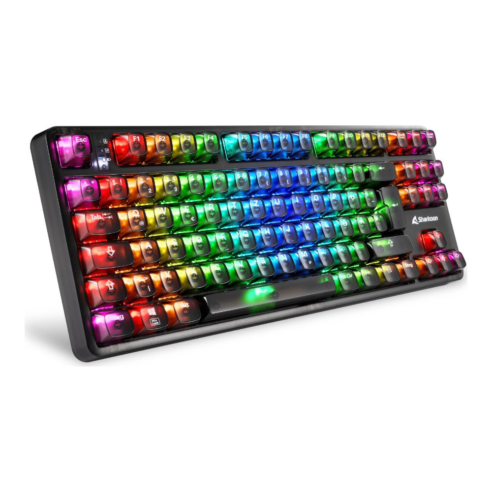Sharkoon Gaming Tastatur Crystal Shark schwarz DE - QWERTZ - Tastatur
